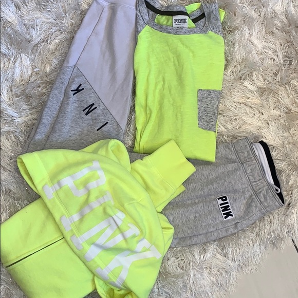 PINK Victoria's Secret Tops - VS Pink 3pc Set Jogger Tee and Hoodie